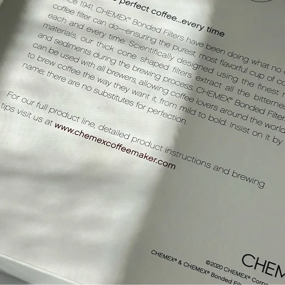 🌴 Pure Chemex Bonded Half Moon & Pre-Folded White Coffee Filters | 100 Count - Picture 7 of 8